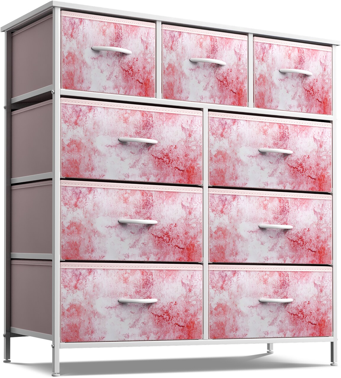 Sorbus Dresser with 9 Drawers - Furniture Storage Chest Tower Unit for Bedroom, Closet, etc - Steel Frame, Wood Top, Fabric Bins